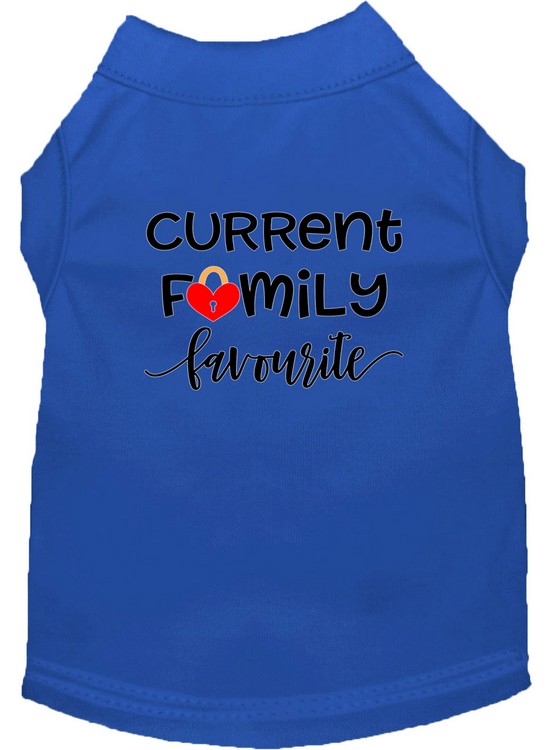 Family Favorite Screen Print Dog Shirt Blue XL